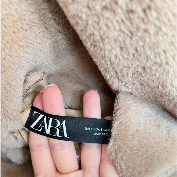 Zara  double face velvet & fur Puffer coat /,small size - Picture 11 of 16